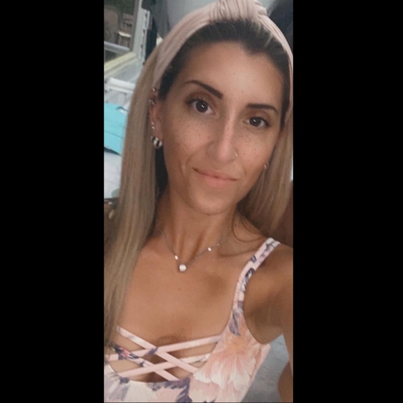 High waist pink floral bathing suit size S - Picture 4 of 4